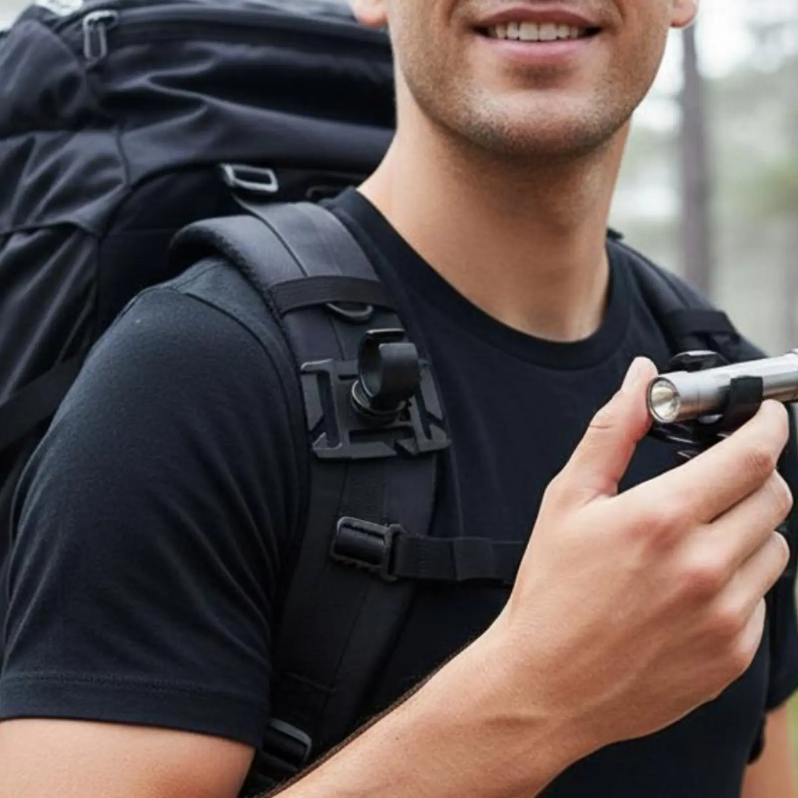 Backpack Flashlight Mount Multi-Functional Hose Tube Clip Mount Equipment Holder Handsunrestricted Outdoor Gear Portable