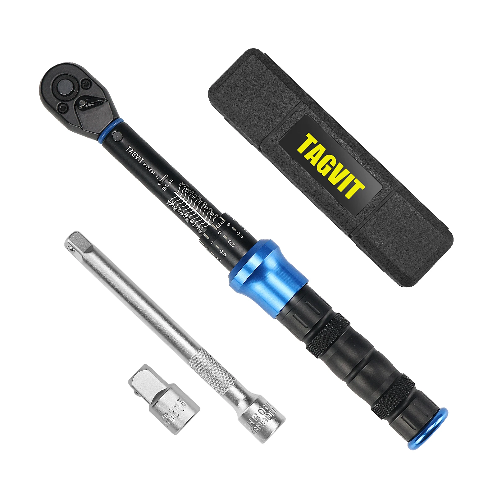 

1/4 Drive 10-230In.Lb/ 1.1-25.9N.M Click Torque Wrench Dual Torque Value, 72-Tooth Ratchet Head, Bicycle, Motorcycle, Automotive Repair Tools High Precision