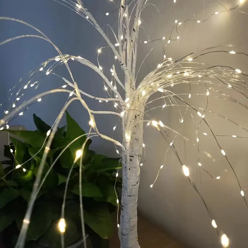 1PC Willow Night Light 192 LED Table Lamp 8 Modes Battery And USB Use Tree Lights For Wedding Party Home Christmas Decoration