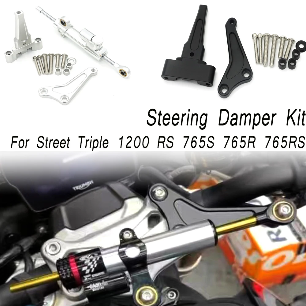 For Street Triple 1200 RS 765S 765R 765RS Motorcycle Modified Steering Damper Stabilizer Mounting Bracket Support Kit