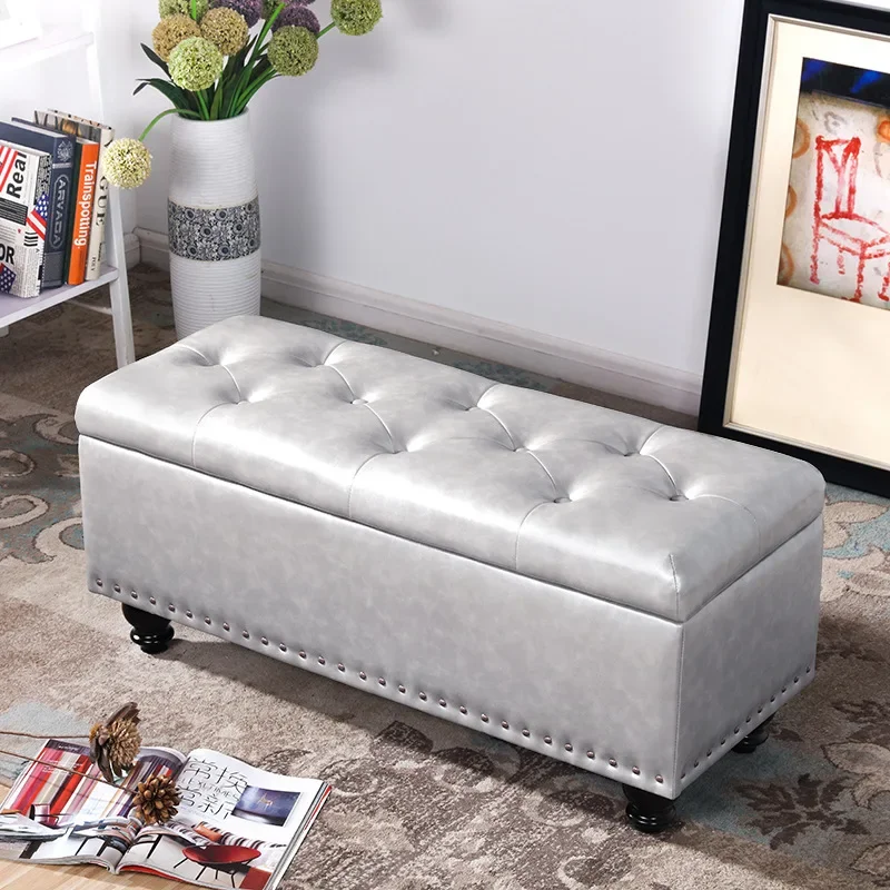 Clothing store production, multi-purpose shoe stool oil wax leather fabric shoe stool, spot wholesale