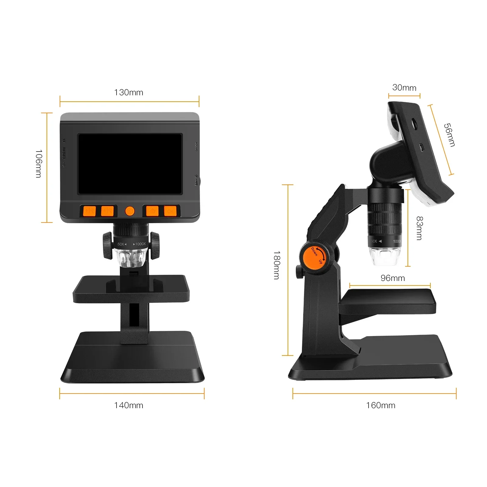 YYHC-Digital educational microscope 1000x magnification microscope camera with stand  Adjustable 8 LED lights microscope