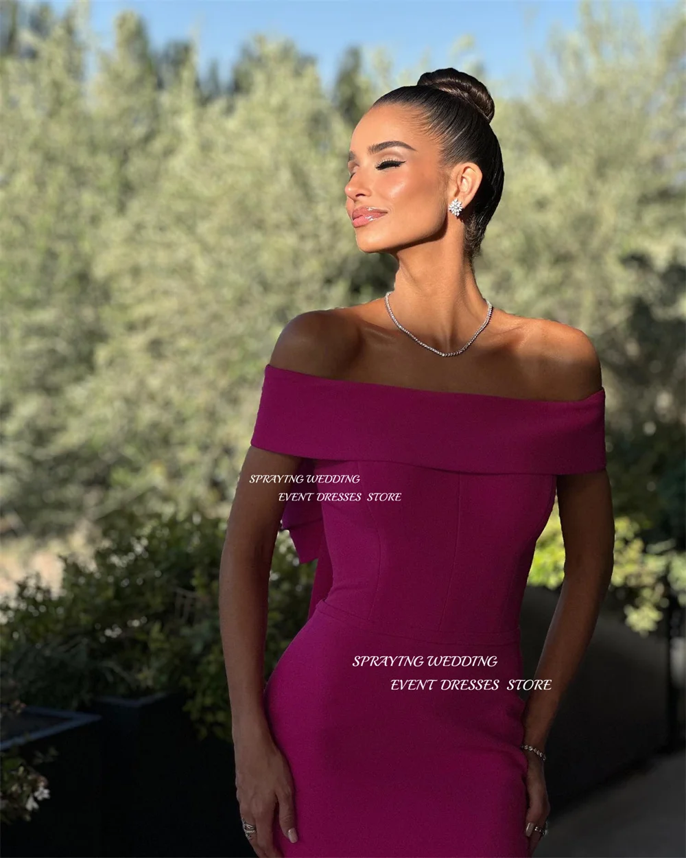 SPRAYING – robe de soirée de forme sirène, élégante, rouge, épaules dénudées, manches courtes, longueur au sol, robes d'occasion formelles personnalisées