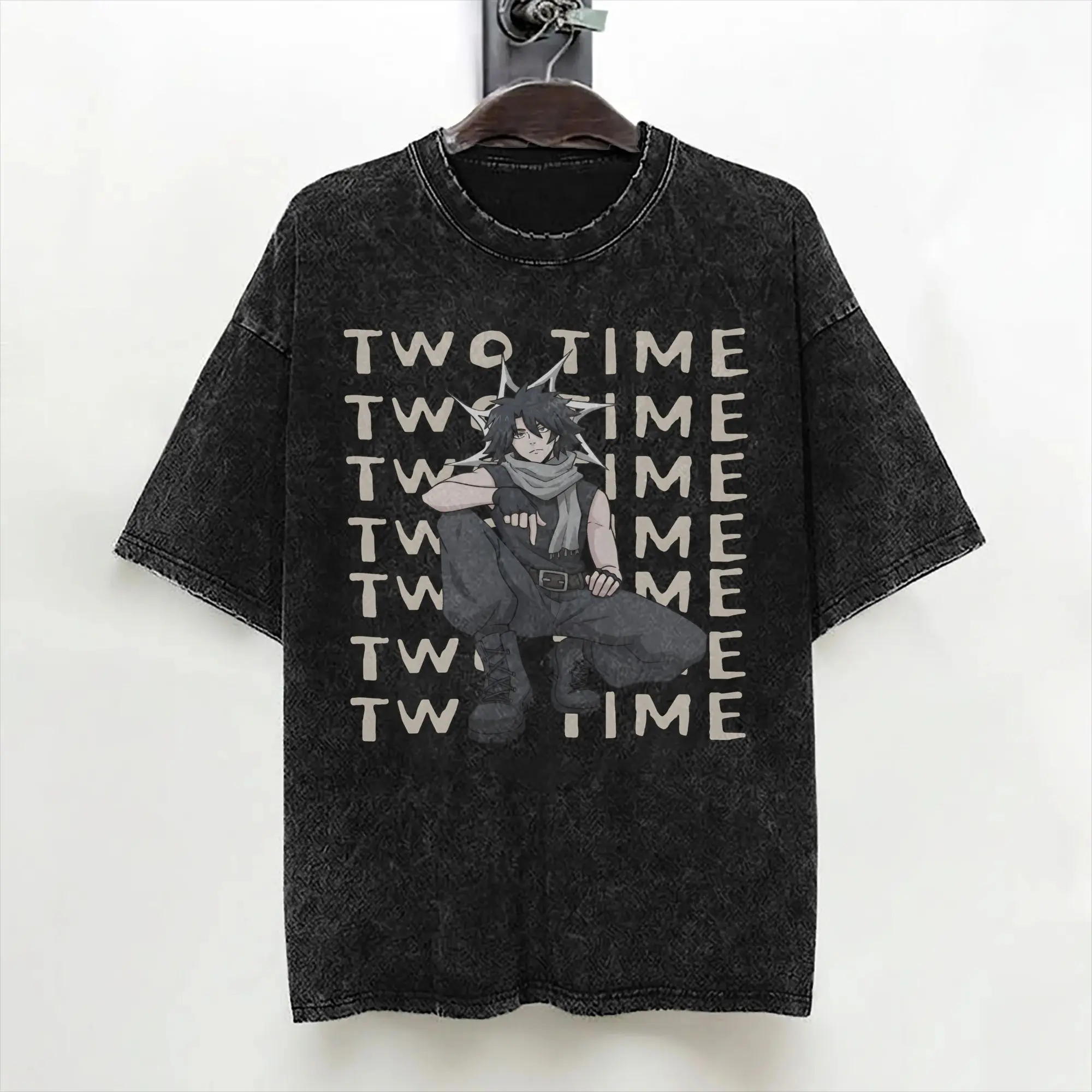Game Forsakens Two Time T Shirt Washed Short Sleeve Harajuku T-Shirt  Retro for Men Women Streetwear Summer Tee Shirt