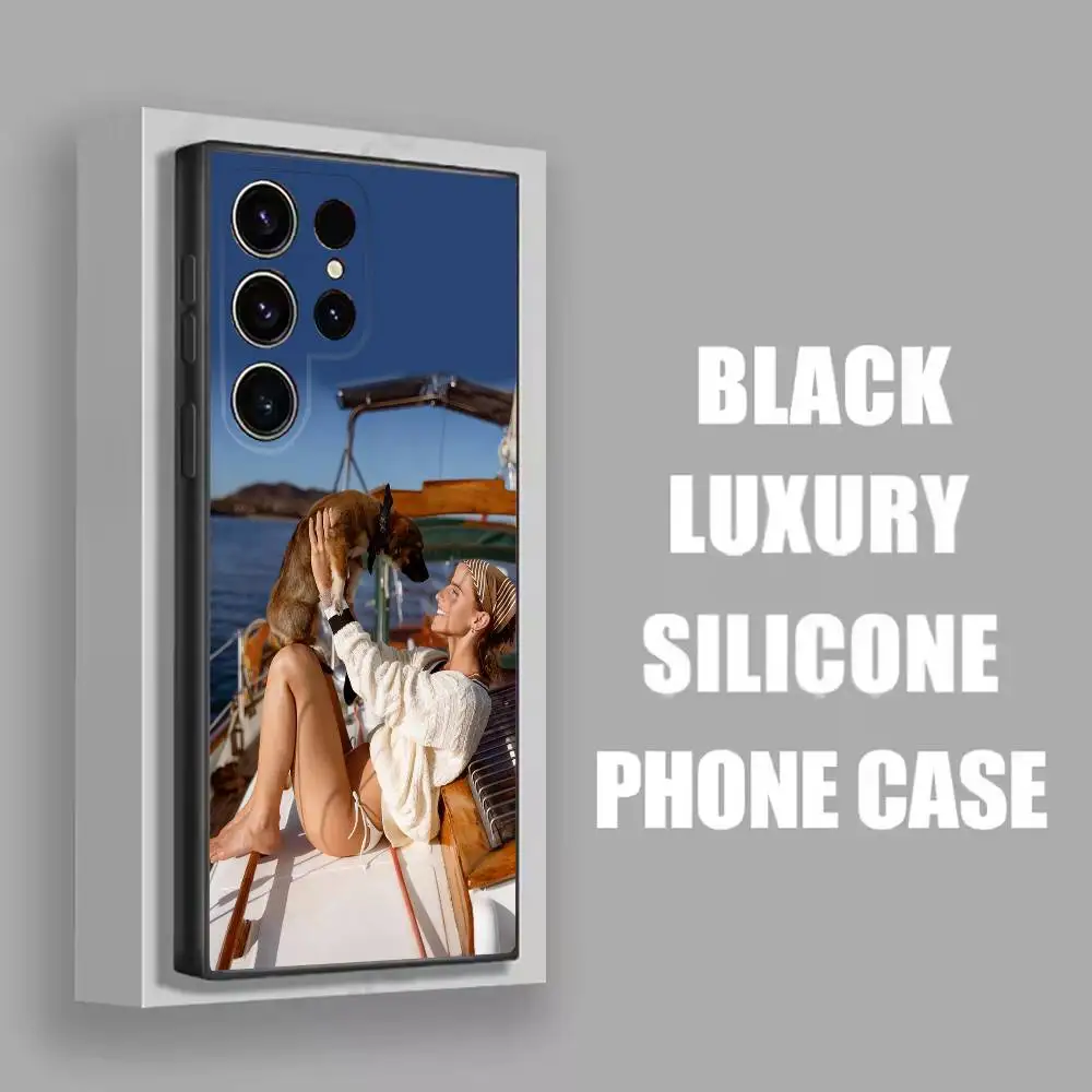 حافظة هاتف لهاتف سامسونج S23، S20، S24، S21، S22، S25، S30، Ultra، Plus، Fe، Lite، 5G الممثلة E-Emma Watson غطاء أسود