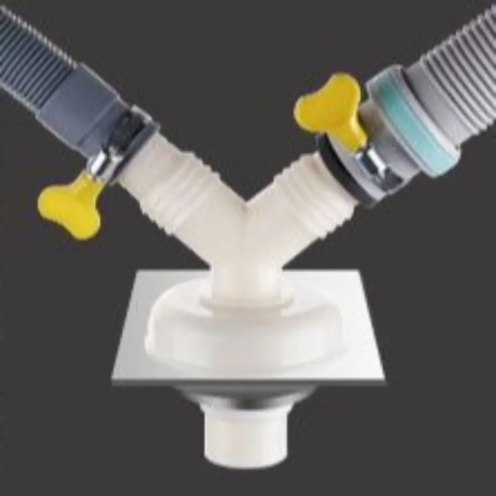 Dual-Interface Washing Machine Drain Tee Anti-Return Pipe Connector Floor Drain Joint Dual-Purpose Two-In-One Drain Pipe Tee