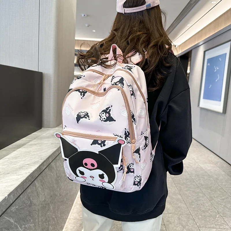 Kawaii Sanrio Kuromi cute cartoon anime backpack simple large-capacity decompression student backpack gift for girls