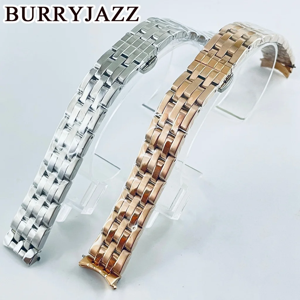 

BURRYJAZZ 16 мм/20 мм серебро/розовое золото 904L твердый ремешок для часов из нержавеющей стали для 33 мм/40 мм NH35 NH38 коктейльный чехол