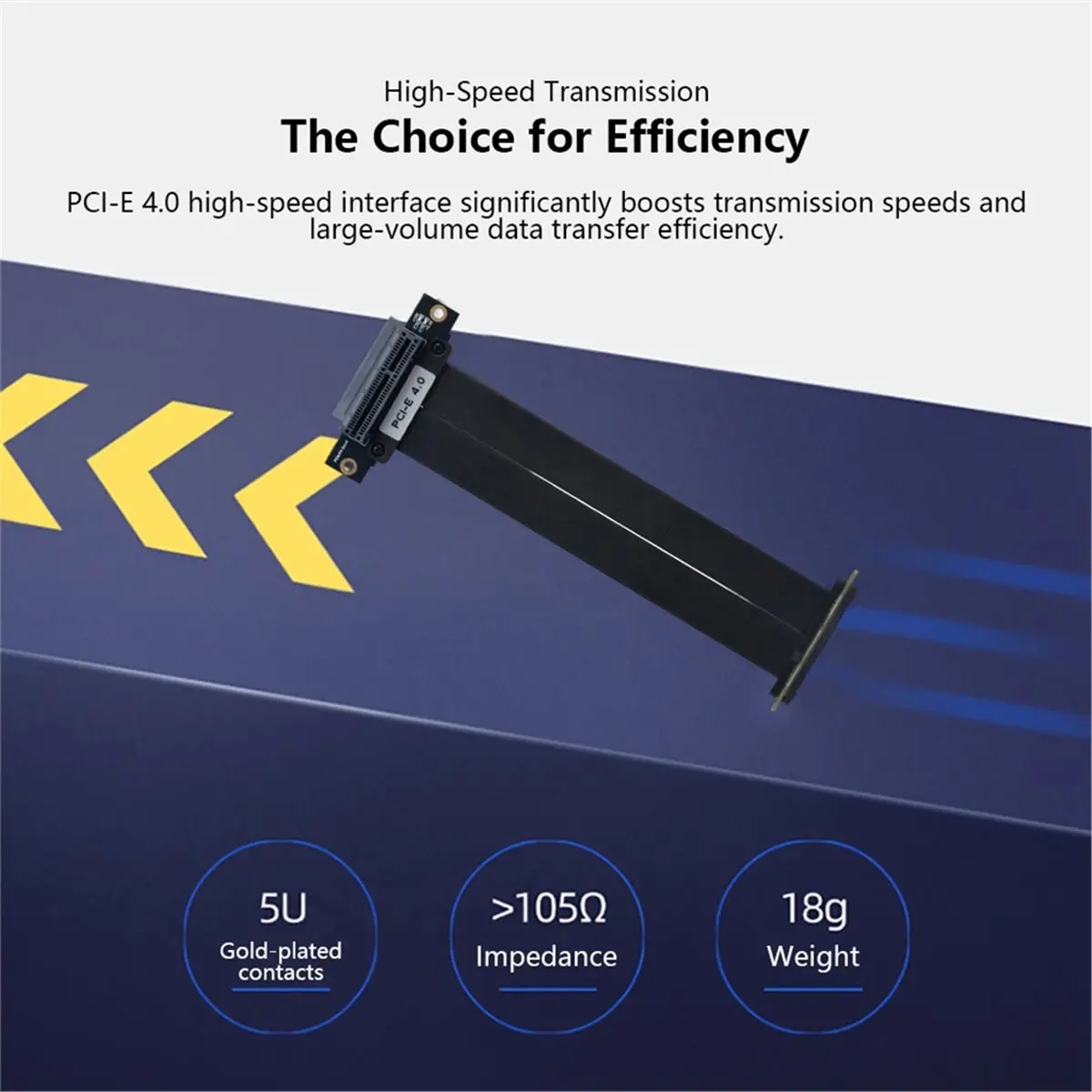 PCIE 4.0 X4 Riser Cable 5U Gold-Plated 64Gbps High Speed GPU Extension Cable for GPU Mounting Motherboard SSD Server
