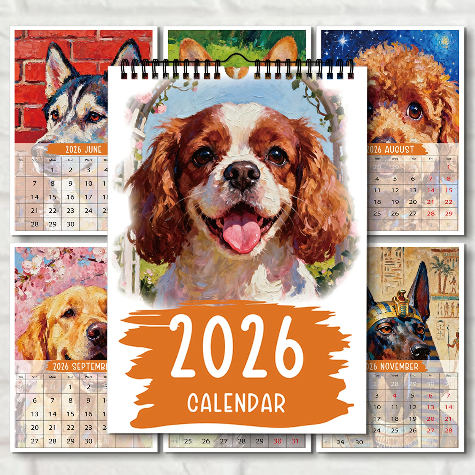 

1PC 2026 Funny Wall Calendar With Monthly Cute Dog, A4 Size, Perfect For Home Or Office Decor, Ideal Christmas & New Year Gift