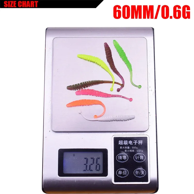 10 Cái/lốc Con Sâu Mềm Mồi Câu Jig Wobblers 6Cm 0.6G Tôm Mùi Phụ Gia Silicone Nhân Tạo Mồi Bass Cá Chép pesca Giải Quyết