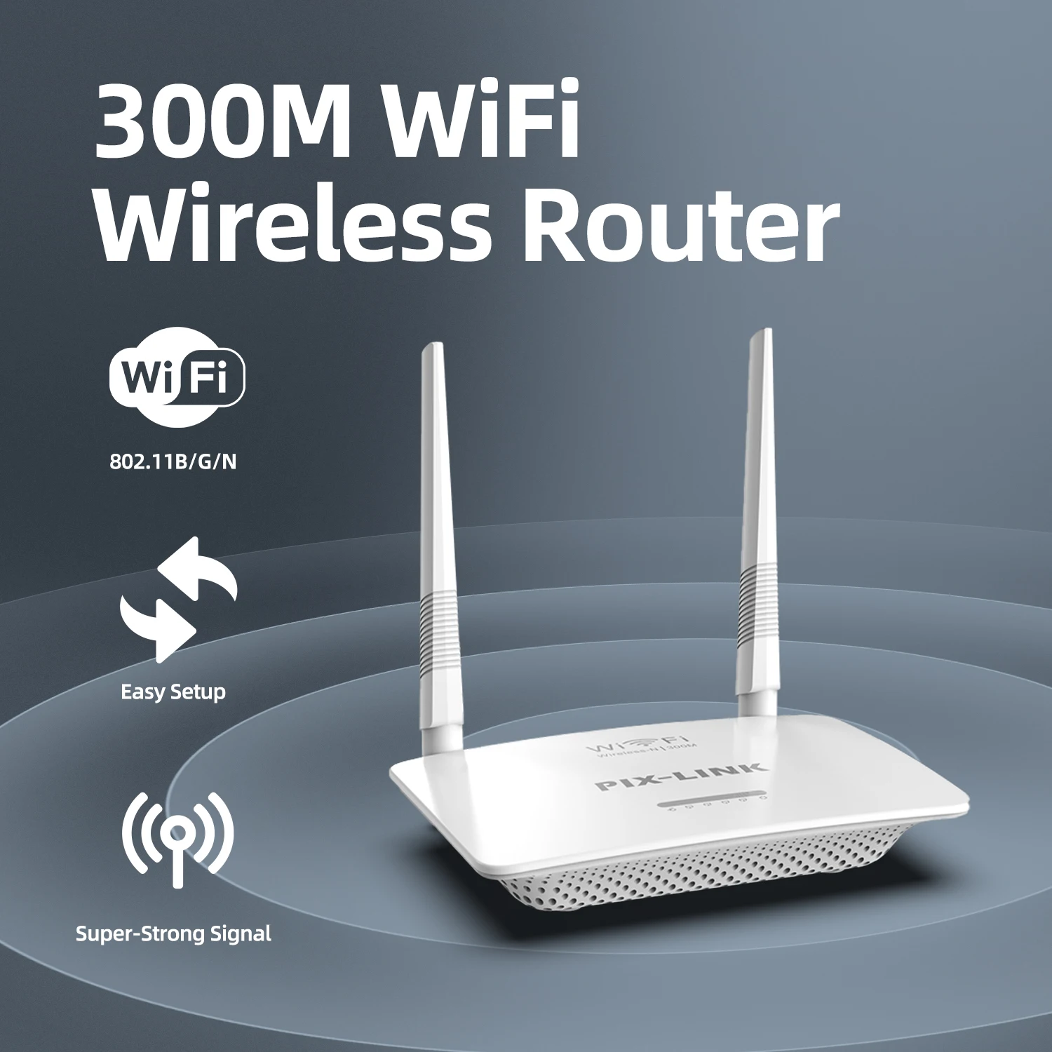 PIX-LINK WR07 Wireless WiFi Router 300Mbps High Speed Wi-Fi Repeater Range Extender High Power Antenna Extended Coverage