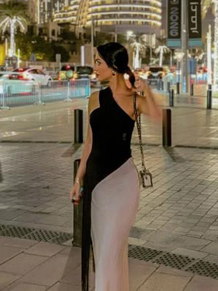 Sexy One Shoulder Fringe Top Women Solid Sleeveless Asymmetrical Fit Elegant Party Tops Slim 2026 Fashion Party Streetwears Y2k