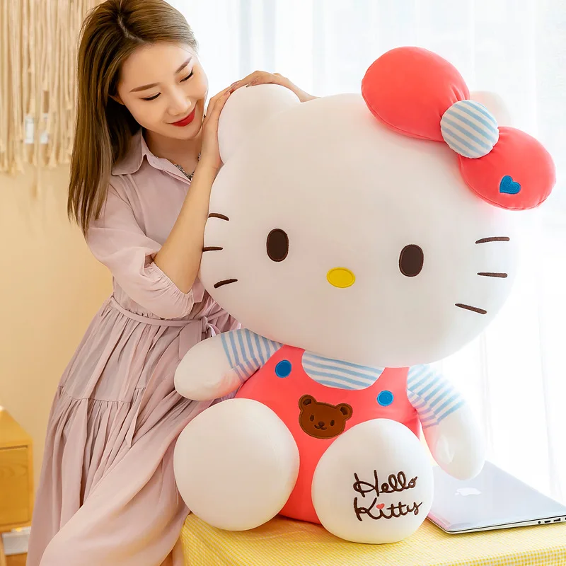 

30/45/60cm Sanrio Hello Kitty Cat Big Size Plush Toys Cartoon KT Cat Plushie Dolls Soft Stuffed Anime Pillow Kids Birthday Gifts