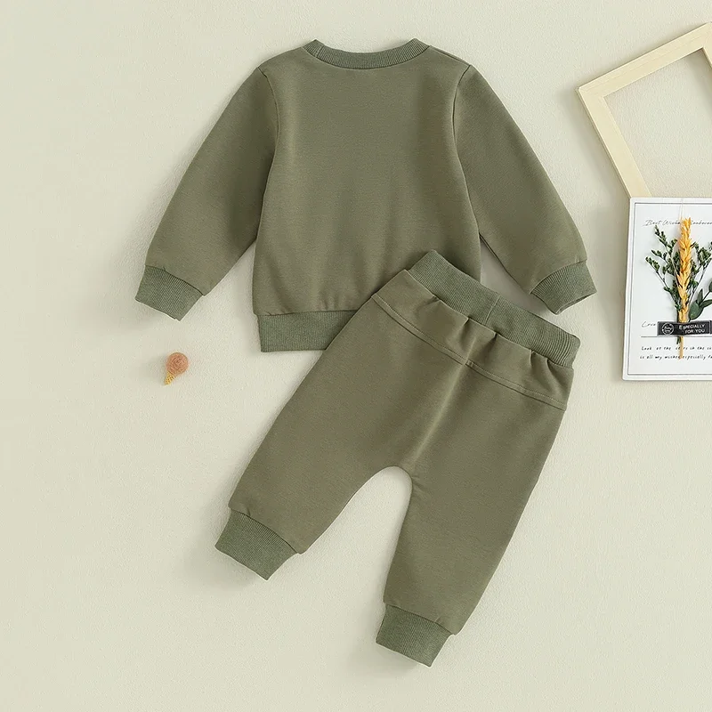 Herbst Baby Jungen Sweatshirt Outfits Kinder Langarm Brief Drucken Pullover Tops + Hosen Kleidung Set Kleinkind Trainingsanzug