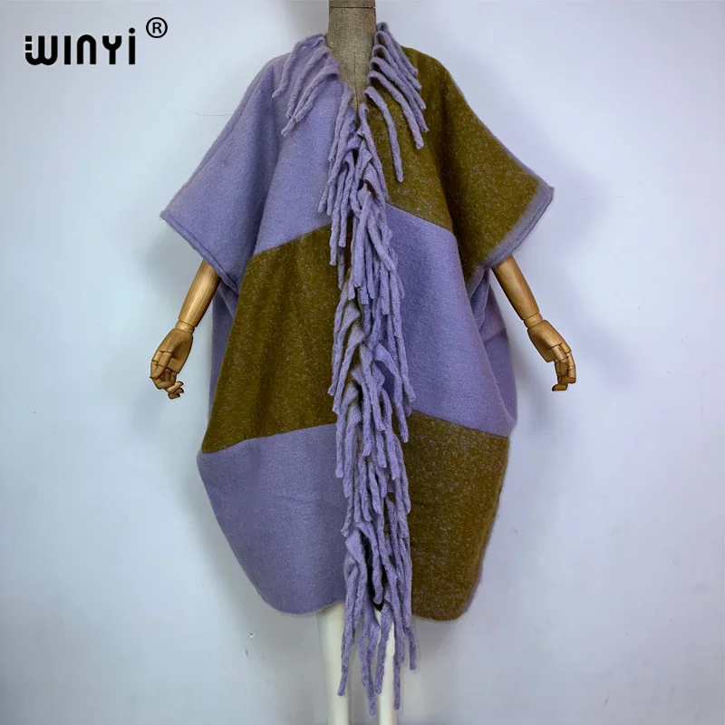 WINYI Winter cloak High Quality poncho Long OverCoat Thick Warm Female coat for women Africa coats куртка женская winter jackets