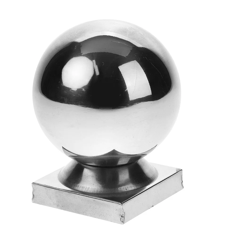 الفولاذ المقاوم للصدأ الكرة 50 مللي متر الفضة درابزين نهاية غطاء لبوابة سياج درج درابزين سارية العلم توبر في الهواء الطلق حديقة الديكور