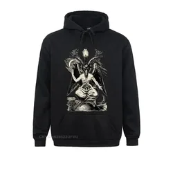 Men Men Baphomet Vintage Pullover Hoodie Camiseta Devil Lucifer Demon Teufel Pullover Hoodie Harajuku Harajuku Graphic Printed