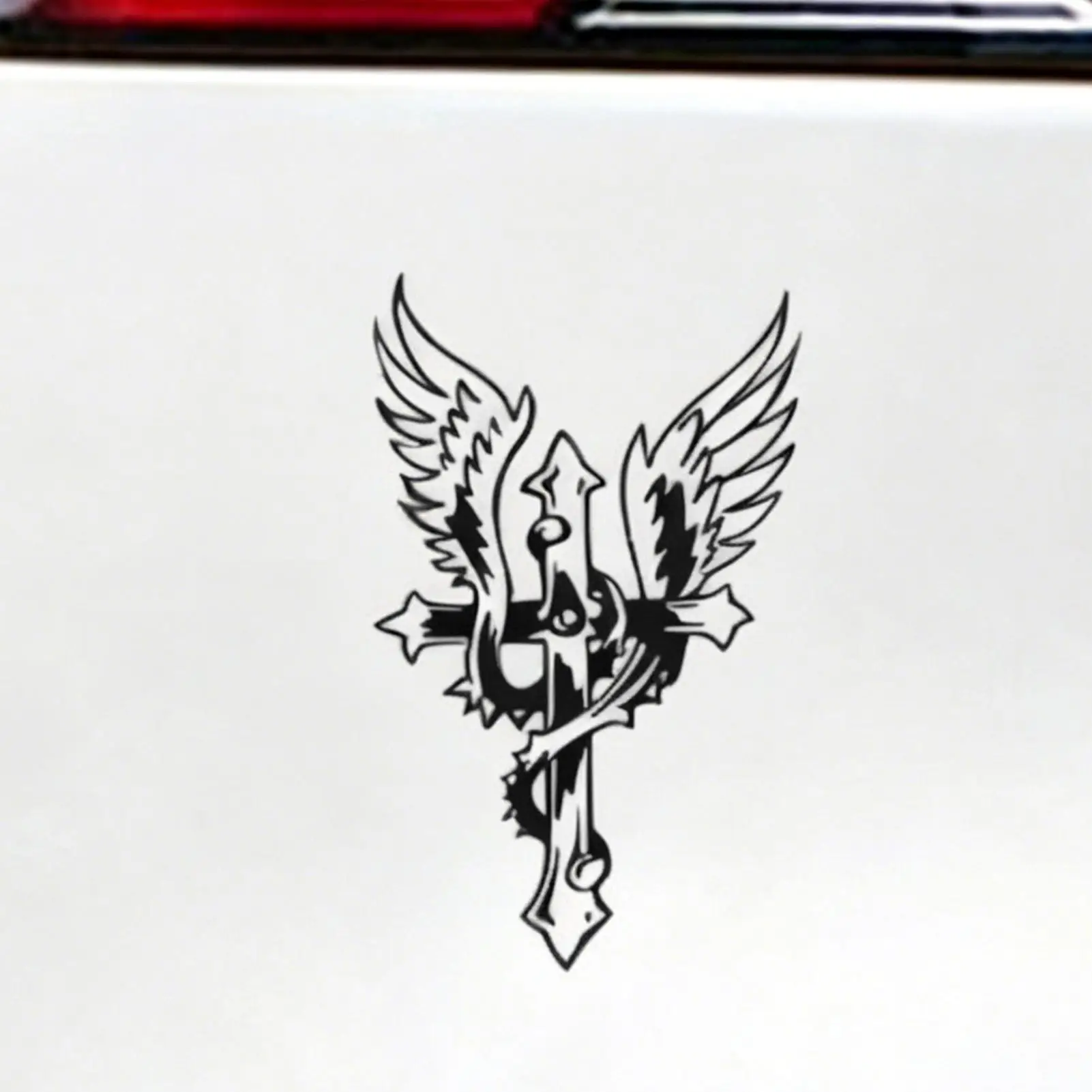 Cross Car Decal with Wing Gothic Sunproof Auto Accessories Christian Vehicle Window Stickers for Automotive Truck SUV RV Vehicle
