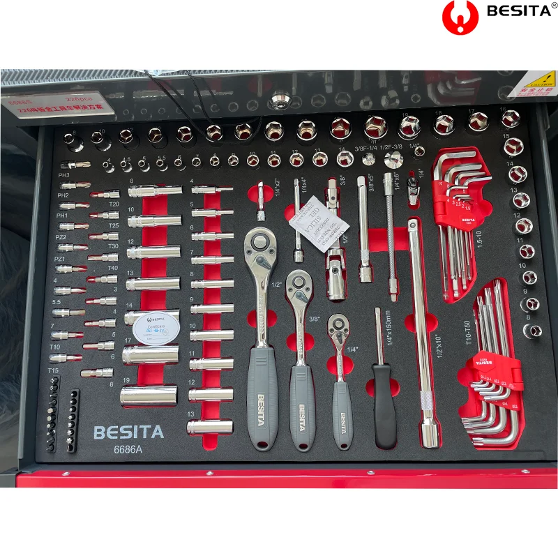 226 PCS Automotive Mechanic Home Sockets Total Tools Auto Repair 1/2 Inch Torque Wrench 216-piece Car Tool Combination Set