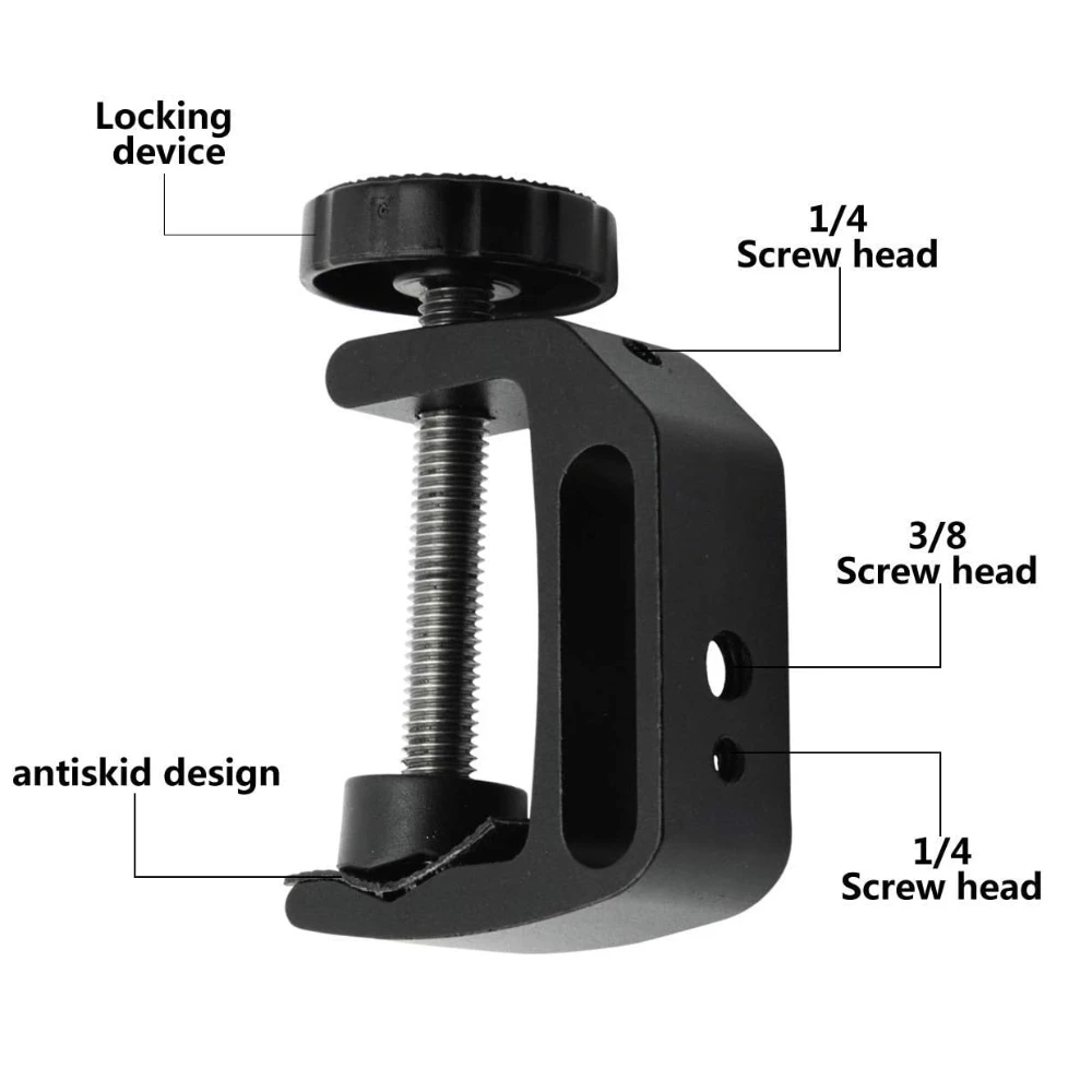 Universal C-Clamp With 1/4 And 3/8 Thread Hole For Desktop Mount Holder LCD Monitor Flash Desks Carts Benches Worktables