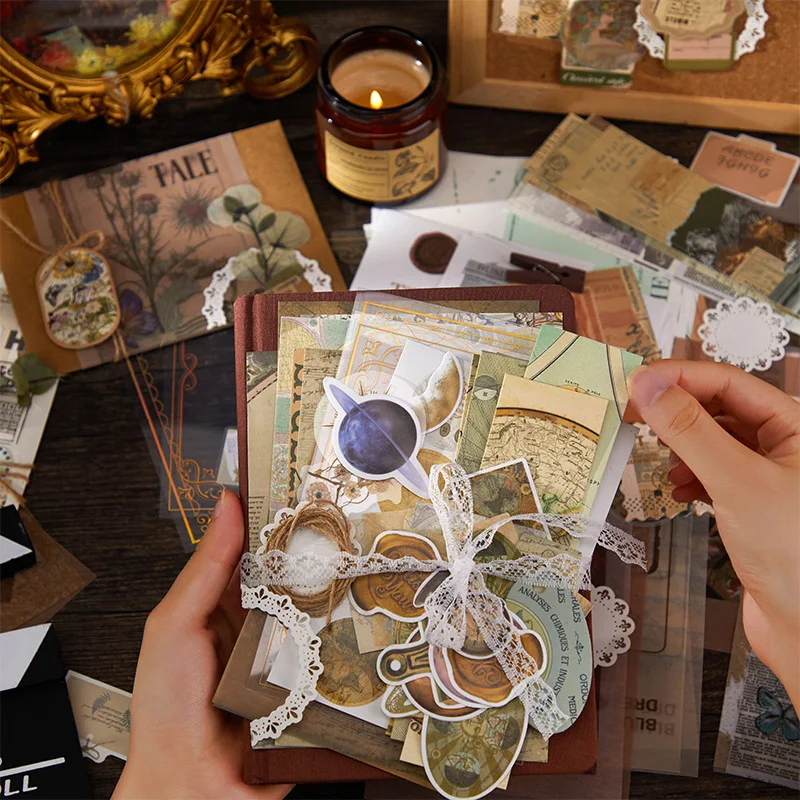 

251 шт. Ретро-наклейка и материал, бумажный комбинированный узор в старом стиле (камера/чашка), идеально подходит для декора журнала DIY Craft Album Decor