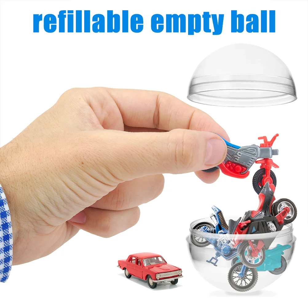 100 Pcs Mini Globe Round Shell Fillable Case Vending Machine Clear Balls Snowball Capsules Transparent for Prize Child