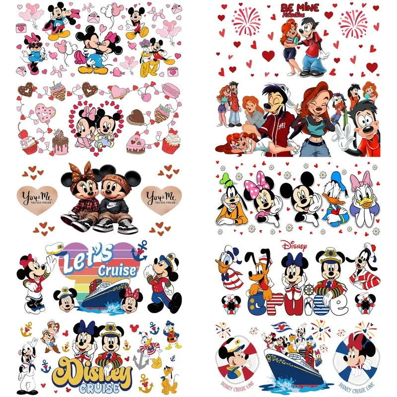 

Lover Mickey Series easy peel waterproof DIY Decals 3D transfers uvdtf stickers 16oz uv dtf cup wraps for Libbey Glasses