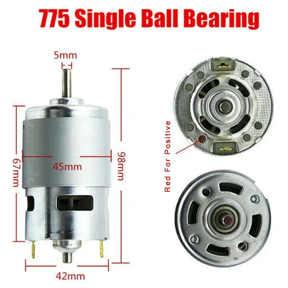 High Power Large Torque Motor 775 795 895 DC 12V~24V 3000-12000RPM Single Double Ball Bearing Gear Motor 5mm Shaft