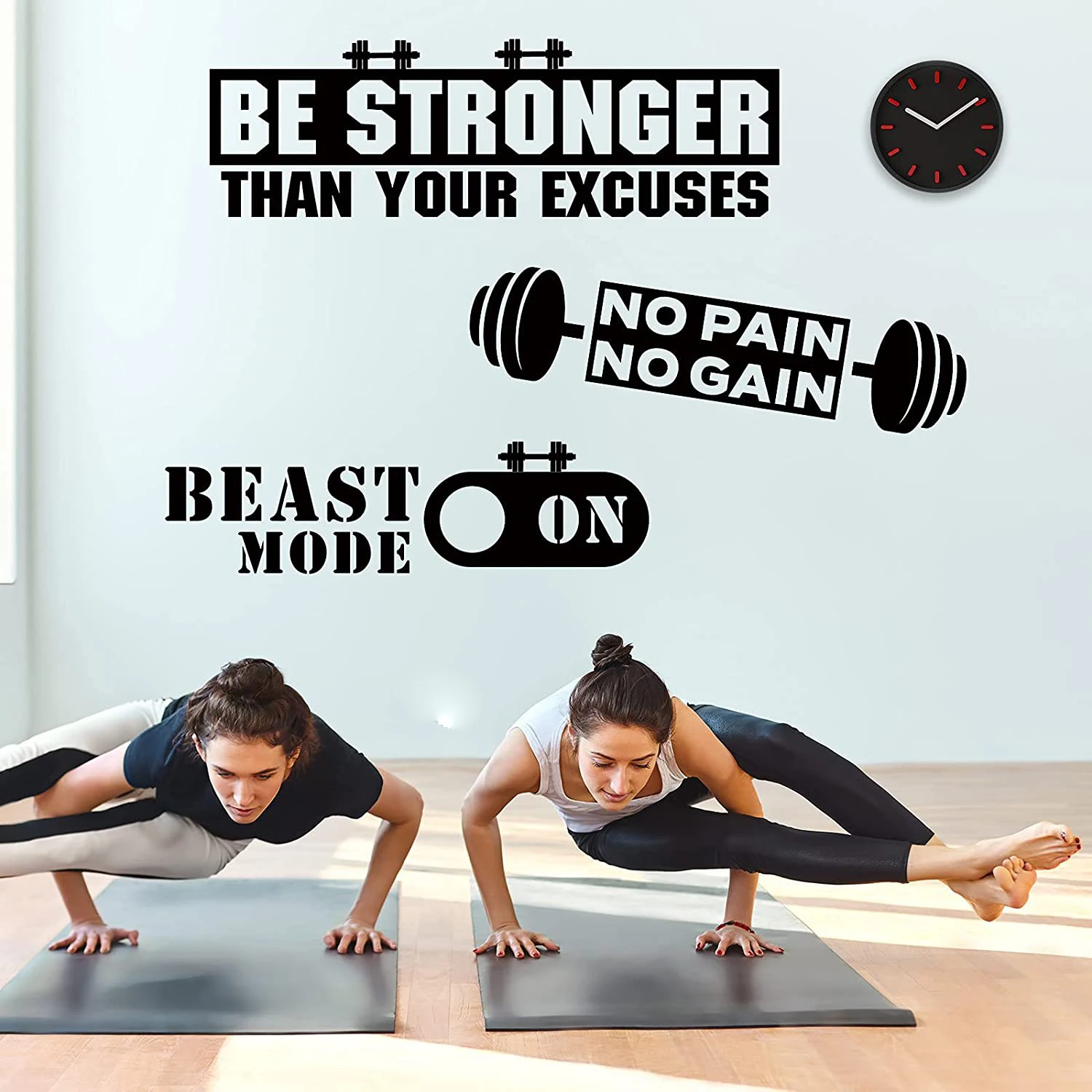 Be Stronger Than Your Excuses Wall Sticker Gym Motivational Inspirational No Pain Gain Wall Decal Fitness Crossfit Mural SY370