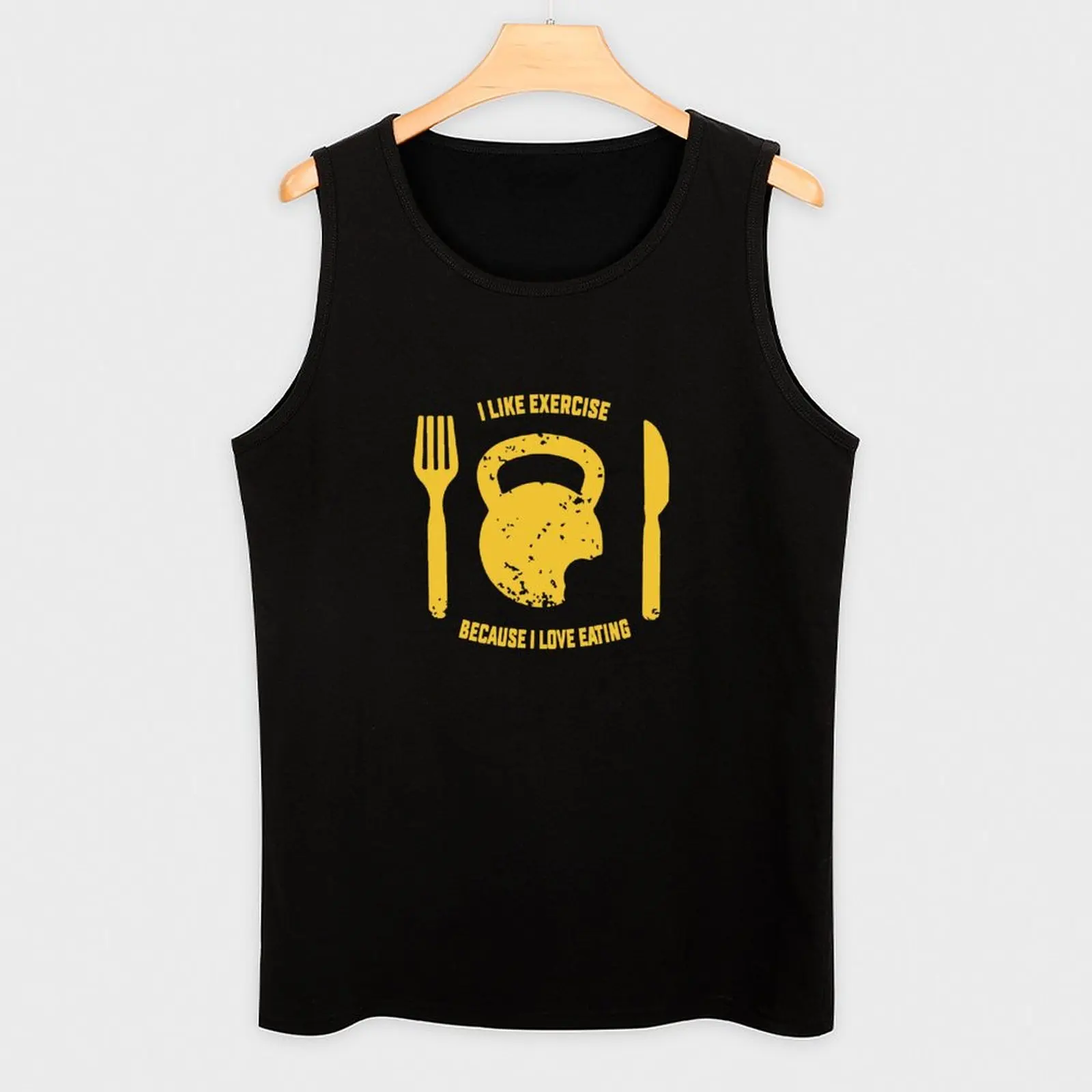 Ik Hou Van Sporten Omdat Ik Dol Ben Op Het Eten Van Tanktop Vest Heren Gym T-Shirt Bodybuilding Shirt