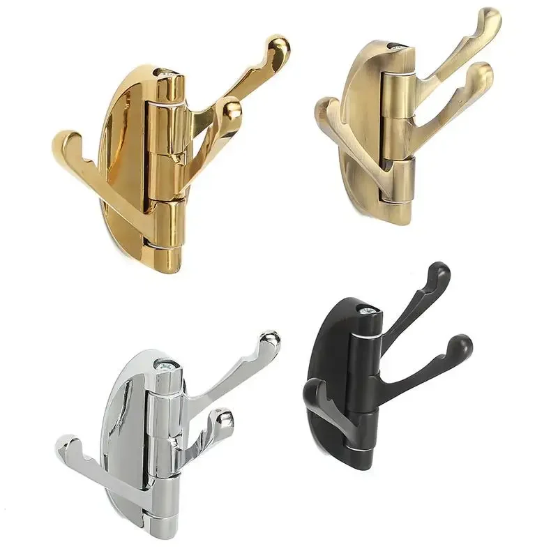 180 Degree Movable Coat Hook Swivel Coat Rack with 3 Hooks for Kitchen Bathroom Bathroom Entryway