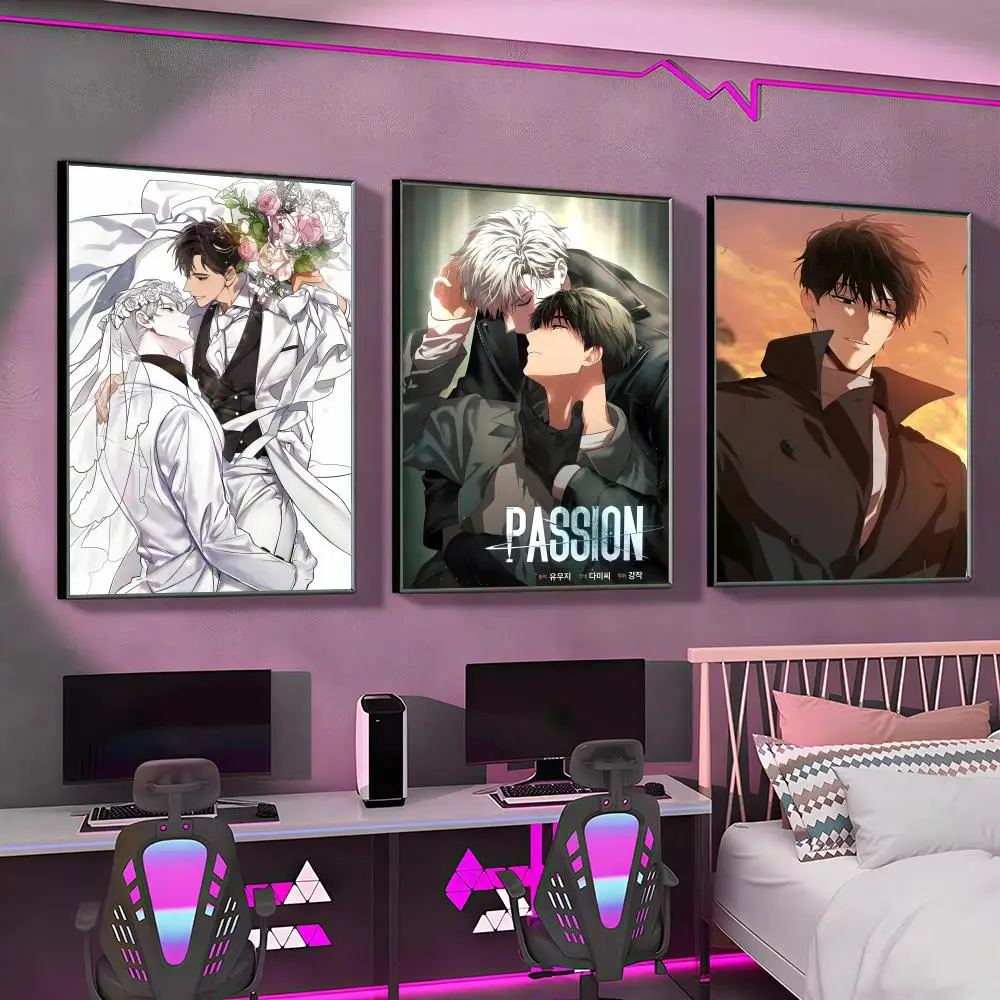 P-PASSIONSS BL Comics Poster Versatile HD Waterproof Wall Art Self-Adhesive Decor for Any Space Ideal Gift