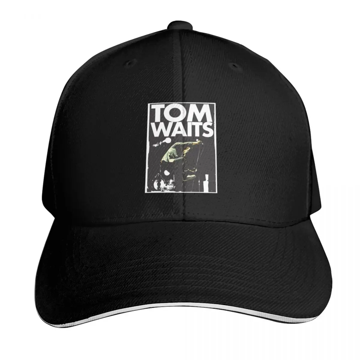 Tom Waits Retro Baseball Cap Cotton Twill Breathable Contrast Two Tone Brim Snapback Flat Bill