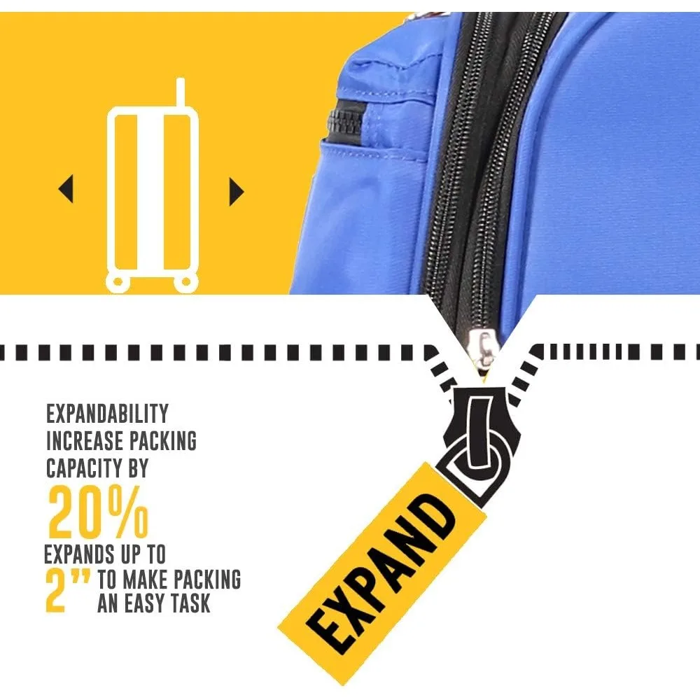 Erweiterbares 20-Zoll-Leichtgewichtiges Rollgepäck – passend für Fluggesellschaftfächer – langlebige Softside-Handgepäcktasche für Reisen