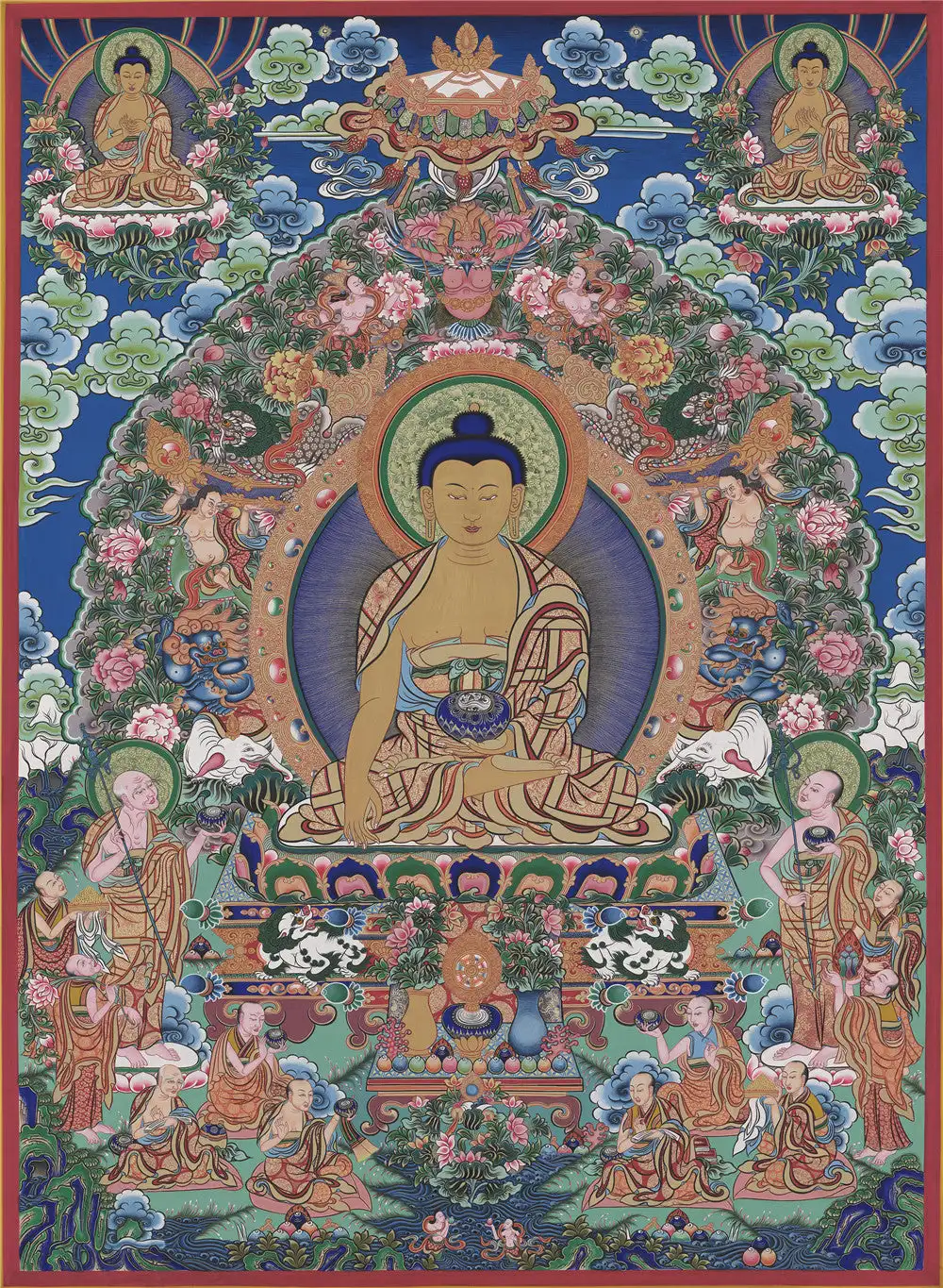 

Shakyamuni Thangka,Gandhanra Tibetan Buddhist Thangka Art,Giclee Printed and Hand Framed,47" × 32"