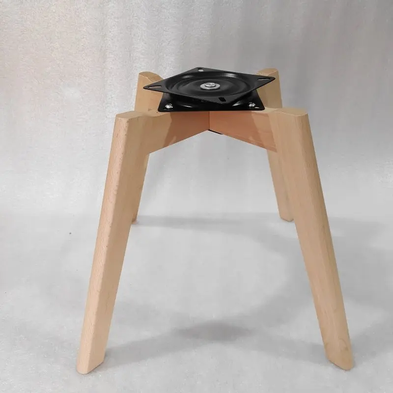 Beech Solid Wood Chair Legs 360° Rotatable Stable Sturdy High Cost-effective Floor-standing Chair Replacement Base