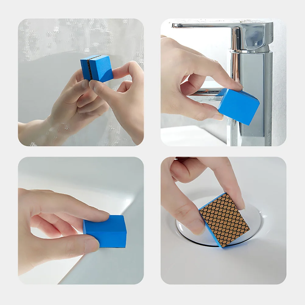 Limpiador de vidrio compacto y seguro, esponja de esmeril, herramienta de descalcificación reutilizable, accesorios de cocina, herramienta de limpieza de esponja de esmeril, 2 uds.