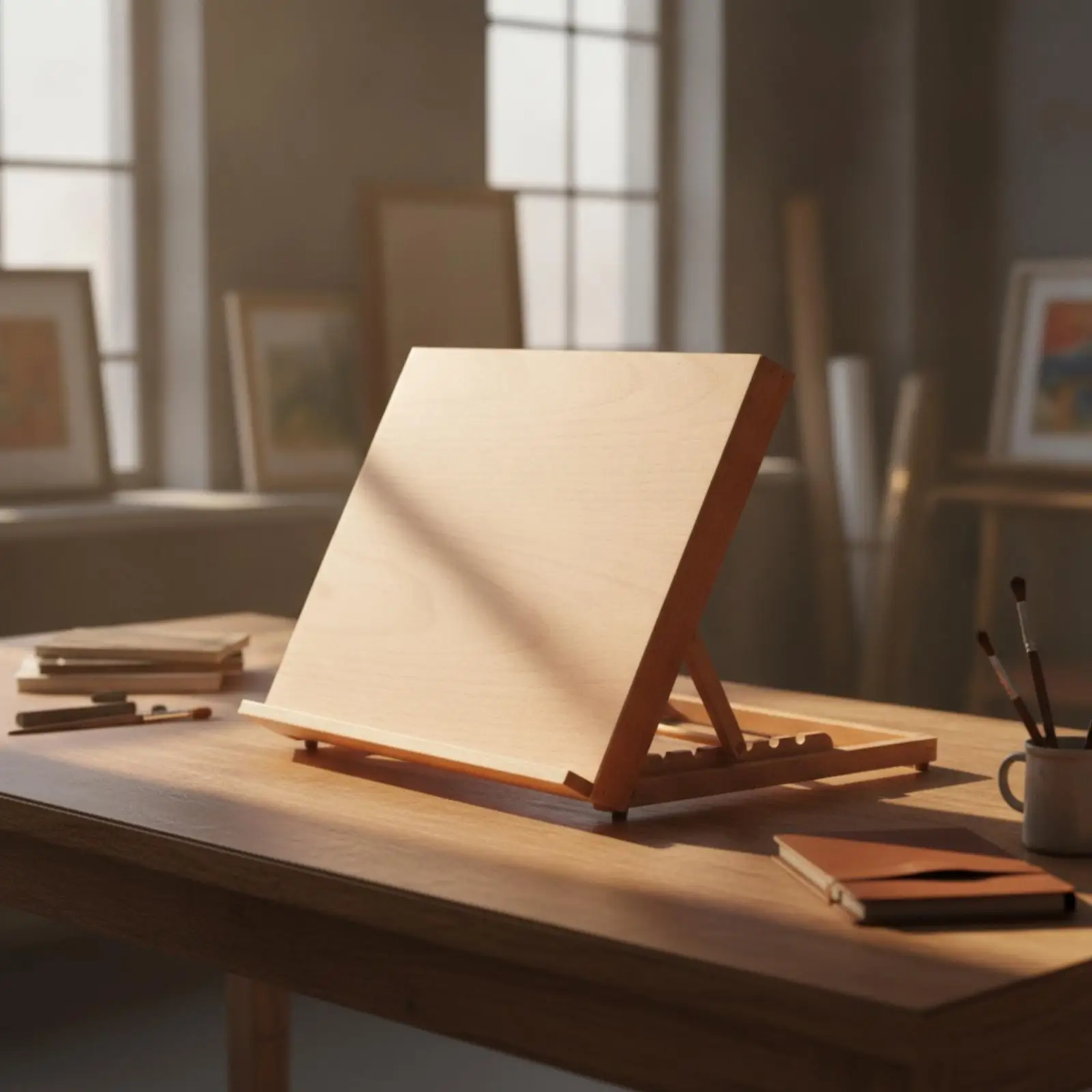 Portable Wooden Easel for Drawing with Adjustable Incline and Stable Base for Artists Sketching Reading or Displaying Art