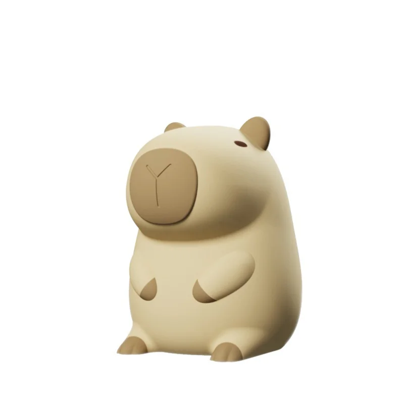 Luce notturna AK25-Capybara, lampada da asilo carina, lampada da decorazione da tavolo da scrivania ricaricabile per bambini con animali in silicone