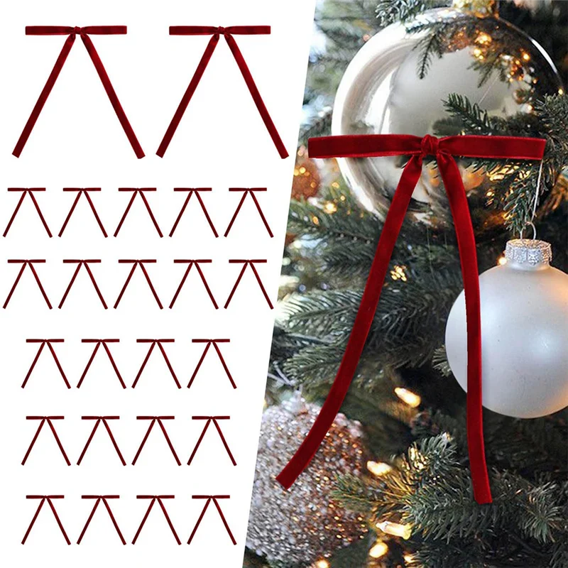 AB15-Arco per albero di Natale, ornamenti in velluto per albero di Natale, regali di artigianato rurale Decorazione natalizia Interni di nozze