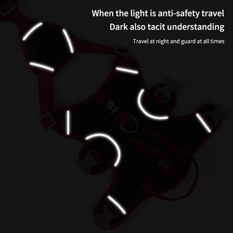 Dog Harness Pet Harnesses Puppy Waterproof Chest Straps Small Medium Dog Collar Bulldog Anti-slip Night Reflective Pet Products
