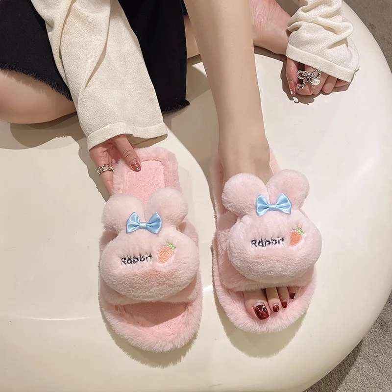 2023 Plush Women's Slippers Home Thermal Fur Shoes New Fashion Spring and Autumn Home Slippers Women's Slippers