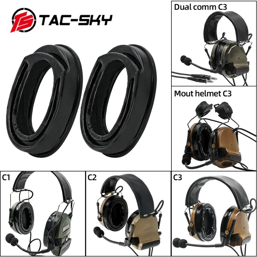 TAC-SKY is compatible with MSA Sordin\\COMTA\\3M tactical headset silicone earmuffs, comfortable replacement of tactical earmuffs