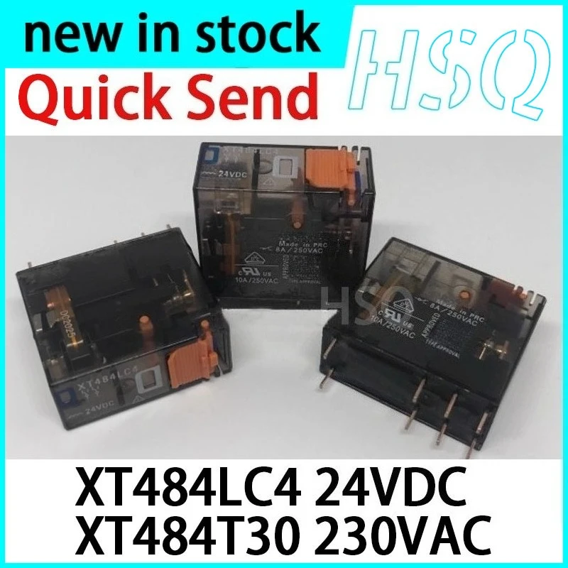 1PCS New XT484LC4 24VDC XT484T30 230VAC 8-pin Two on Two Off Relay