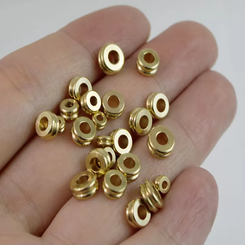 50Pcs 3-7mm Brass Beads Double Layer Metal Loose Spacer Beads for DIY Handmade Bracelet Necklace Jewelry Making Accessories image 5