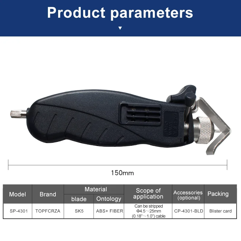 Adjustable Cable Stripping Tool Cable Stripper Fiber Optic Wire Peeler Electrical Line Jacket Removal PlierRound Coaxial Slitter