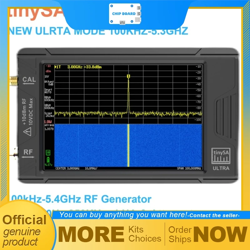 Handheld Display TinySA ULTRA 4-inch 100k-5.3GHz RF Signal Generator Spectrum Analyzer SDR