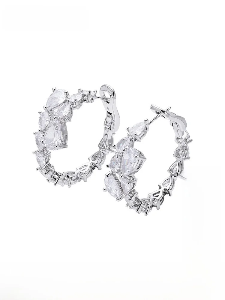 

Nana Jacqueline True Love's Tear Series Waterdrop Circle Earrings Women's Ele Ear Jewelry Original Design Faionable Acc...