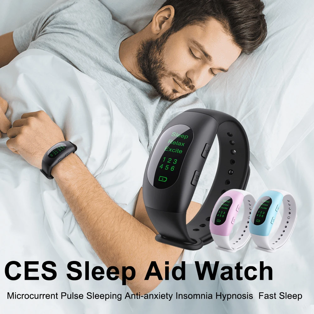 Sleep Aid Watch CES Microcurrent Pulse Acupoint Stimulation Anti-anxiety Insomnia Pressure Relief Hand Massager Sleeping Device